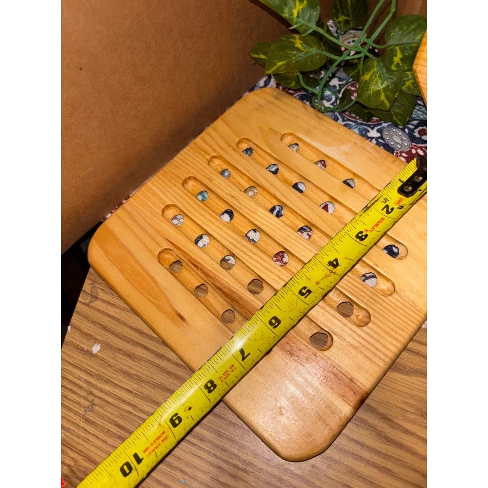 Vintage Pine Wood Trivet Set of 3 Square Octagon Round Slotted Heat Pads Rustic